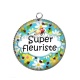 Pendentif Cabochon Argent - super fleuriste