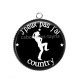 Pendentif Cabochon Argent - j'peux pas j'ai country