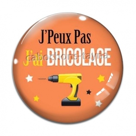 Cabochon Verre - J'peux pas j'ai bricolage