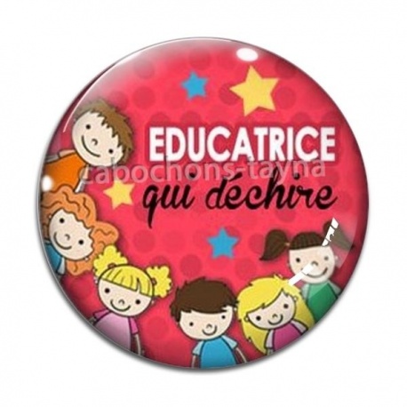 Cabochon Verre - éducatrice qui déchire