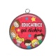 Pendentif Cabochon Argent - éducatrice qui déchire