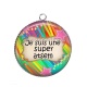 Pendentif Cabochon Argent - je suis une super atsem