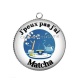 Pendentif Cabochon Argent - j'peux pas j'ai matcha