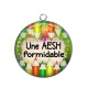 Pendentif Cabochon Argent - une AESH formidable