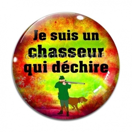 Cabochon Verre -  Je suis un chasseur qui déchire