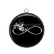 Pendentif Cabochon Argent -  infini oiseau