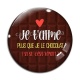 Cabochon Verre -  je t'aime plus que le chocolat