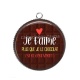 Pendentif Cabochon Argent -  je t'aime plus que le chocolat