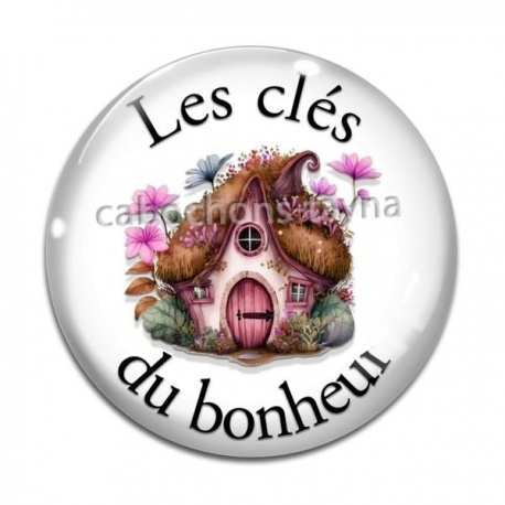 Cabochon Verre - les clés du bonheur