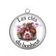 Pendentif Cabochon Argent - les clés du bonheur