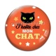 Cabochon Verre - j'habite chez mon chat