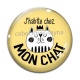Cabochon Verre - j'habite chez mon chat