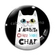 Cabochon Verre - j'habite chez mon chat