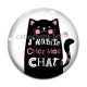 Cabochon Verre - j'habite chez mon chat
