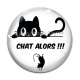 Cabochon Verre - chat alors