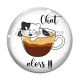Cabochon Verre - chat alors