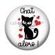 Cabochon Résine - chat alors