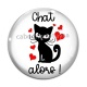 Cabochon Verre - chat alors