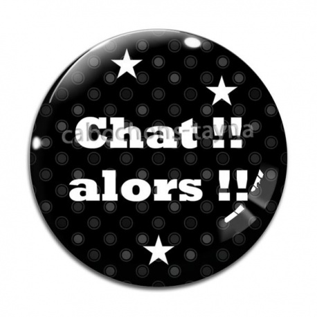 Cabochon Verre - chat alors