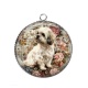 Pendentif Cabochon Argent - chien