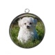 Pendentif Cabochon Argent - chien