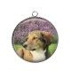 Pendentif Cabochon Argent - chien