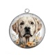 Pendentif Cabochon Argent - chien