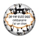 Cabochon Résine - je ne suis pas célibataire j'ai un chat