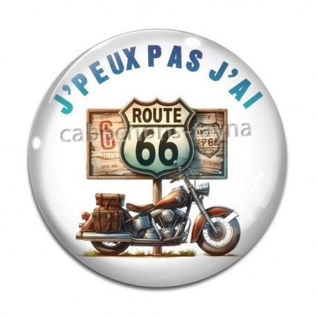 Cabochon Verre - j'peux pas j'ai route 66