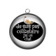 Pendentif Cabochon Argent - je ne suis pas célibataire j'ai un chat
