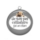 Pendentif Cabochon Argent - je ne suis pas célibataire j'ai un chien