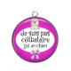 Pendentif Cabochon Argent - je ne suis pas célibataire j'ai un chien