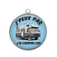 Pendentif Cabochon Argent - j'peux pas j'ai  j'ai camping car
