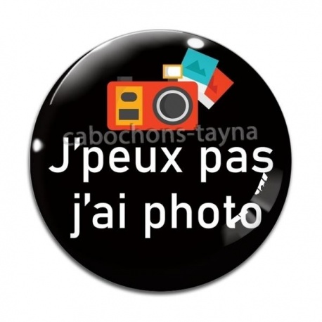 Cabochon Verre - j'peux pas j'ai photo