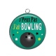 Pendentif Cabochon Argent - j'peux pas j'ai bowling