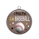 Pendentif Cabochon Argent - j'peux pas j'ai baseball