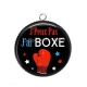 Pendentif Cabochon Argent - j'peux pas j'ai boxe