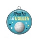 Pendentif Cabochon Argent - j'peux pas j'ai volley