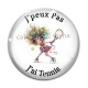 Cabochon Verre - j'peux pas j'ai tennis