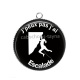 Pendentif Cabochon Argent - j'peux pas j'ai escalade