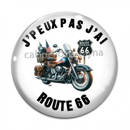 Cabochon Verre - j'peux pas j'ai route 66