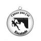 Pendentif Cabochon Argent - j'peux pas j'ai escalade