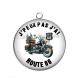 Pendentif Cabochon Argent - j'peux pas j'ai route 66