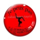 Cabochon Verre - j'peux pas j'ai gymnastique