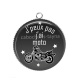 Pendentif Cabochon Argent - j'peux pas j'ai moto