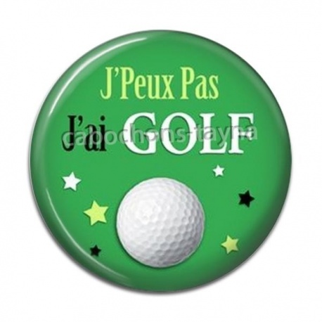 Cabochon Résine - j'peux pas j'ai golf