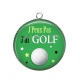 Pendentif Cabochon Argent - j'peux pas j'ai golf