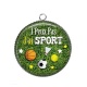Pendentif Cabochon Argent - j'peux pas j'ai sport