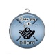 Pendentif Cabochon Argent - j'peux pas j'ai billard