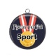 Pendentif Cabochon Argent - j'peux pas j'ai sport